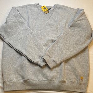 Carhartt Men's Fleece Lined Mid-weight Heather Gray Crewneck Sweater